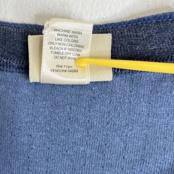 Vintage LL Bean Double Layer Wool Blend Crew Neck Blue Gray Shirt Men Medium - Picture 9 of 13